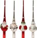Decoris Glas Mini Piek Sneeuwpop/Kerstman Rood/Zilver H25cm