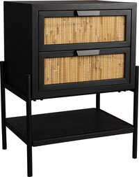 Dutchbone Yasu Bijzettafel/ Nachtkastje Zwart - Retro & Vintage - Hout