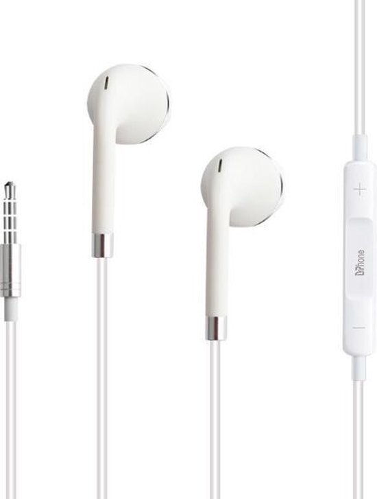 Drphone - Premium Oordoppen - Headset met 3.5mm jackaansluiting - Oortjes geschikt voor Apple iPhone 5/5S/Se/6/6S/6 Plus/6S Plus/7/7 plus/8/8 plus/ X tussenstuk vereist / Apple iPad / Apple iPod - In-ear oordopjes - Wit