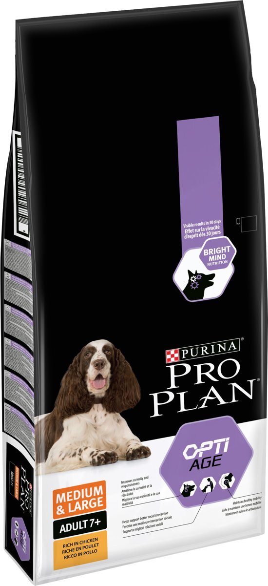 PRO PLAN Medium/Large Adult 7+ - Kip met Optiage - Hondenvoer - 14 kg