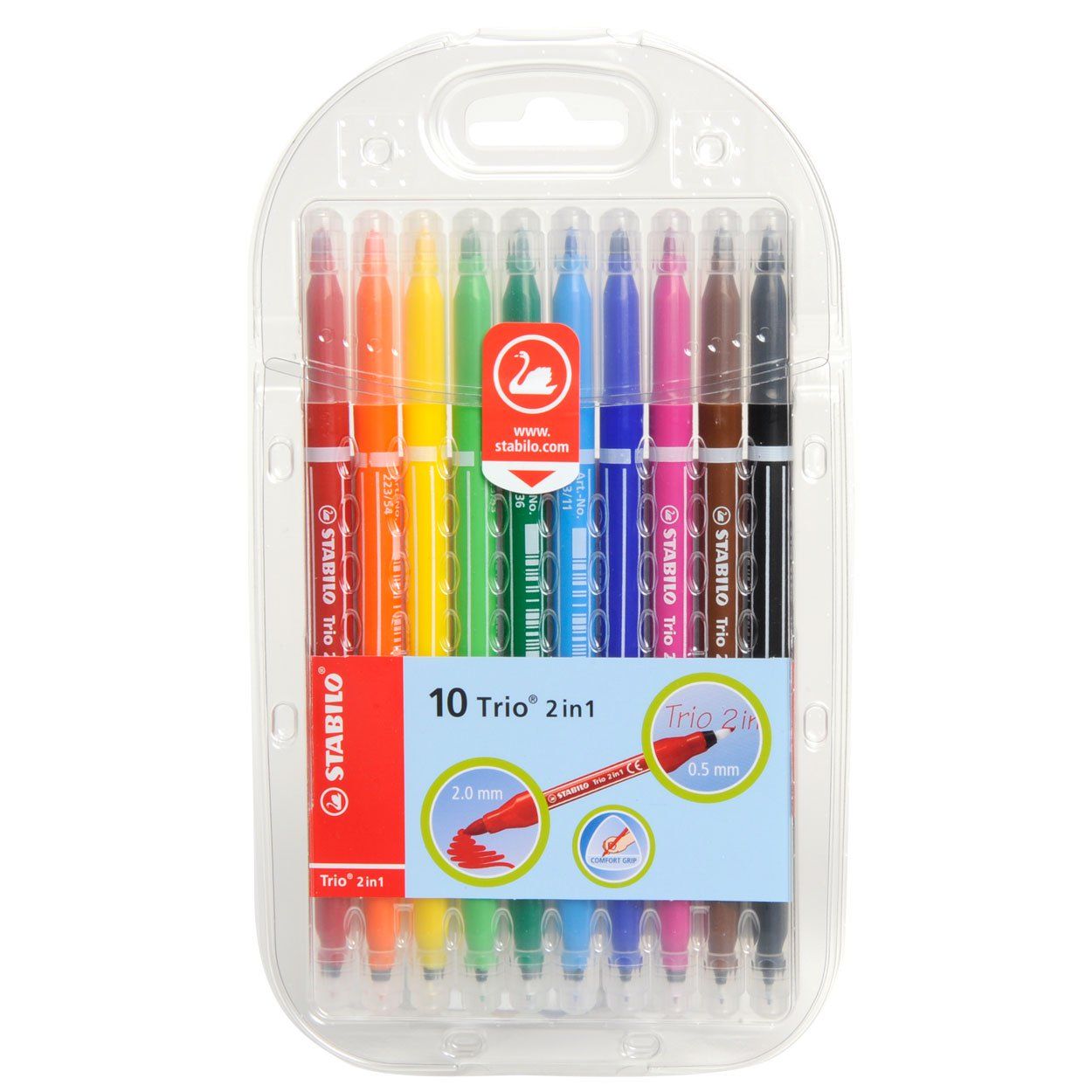 Stabilo Viltstift Trio non perm. 2 in 1 223/10stuks assorti