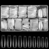 Diboniur Amerikaanse nagelcapsule, 500 stuks kunstgelnagels, 10 maten, volledige dekking, Amerikaanse pose, transparant