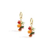 Cala Rose Yehwang Gouden Statement Oorbellen met Kleurrijke Bedels – Trendy Dames Oorringen Multicolor - Cadeau voor haar