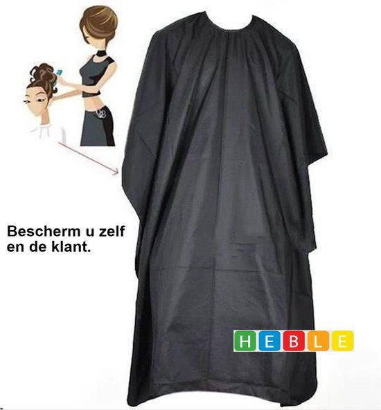 Premium Kappersmantel - Zwart - 100% Polyester - Haar Knippen & Tondeuse
