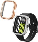 kwmobile 2x kunststof horloge rand bescherming geschikt voor Xiaomi Redmi Watch 4 / Watch 5 / Watch 5 eSIM Beschermhoes - Glitter beschermhoesje zilver / roségoud