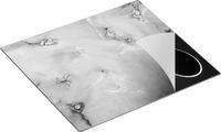 Chefcare Inductie Beschermer Abstracte Kunst - Luxueuze Marmer - Zwart Wit - 60x52 cm