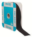 VELCRO Brand - One-wrap-rol, dubbelzijdig, zelfgrippende multifunctionele haak en lus, herbruikbaar, 45 x 1 1/2 inch rol, zwart