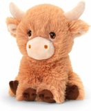 Keel Toys Pluche Koe Met Hoorns Knuffeldier - Bruin - Zittend - 25 cm