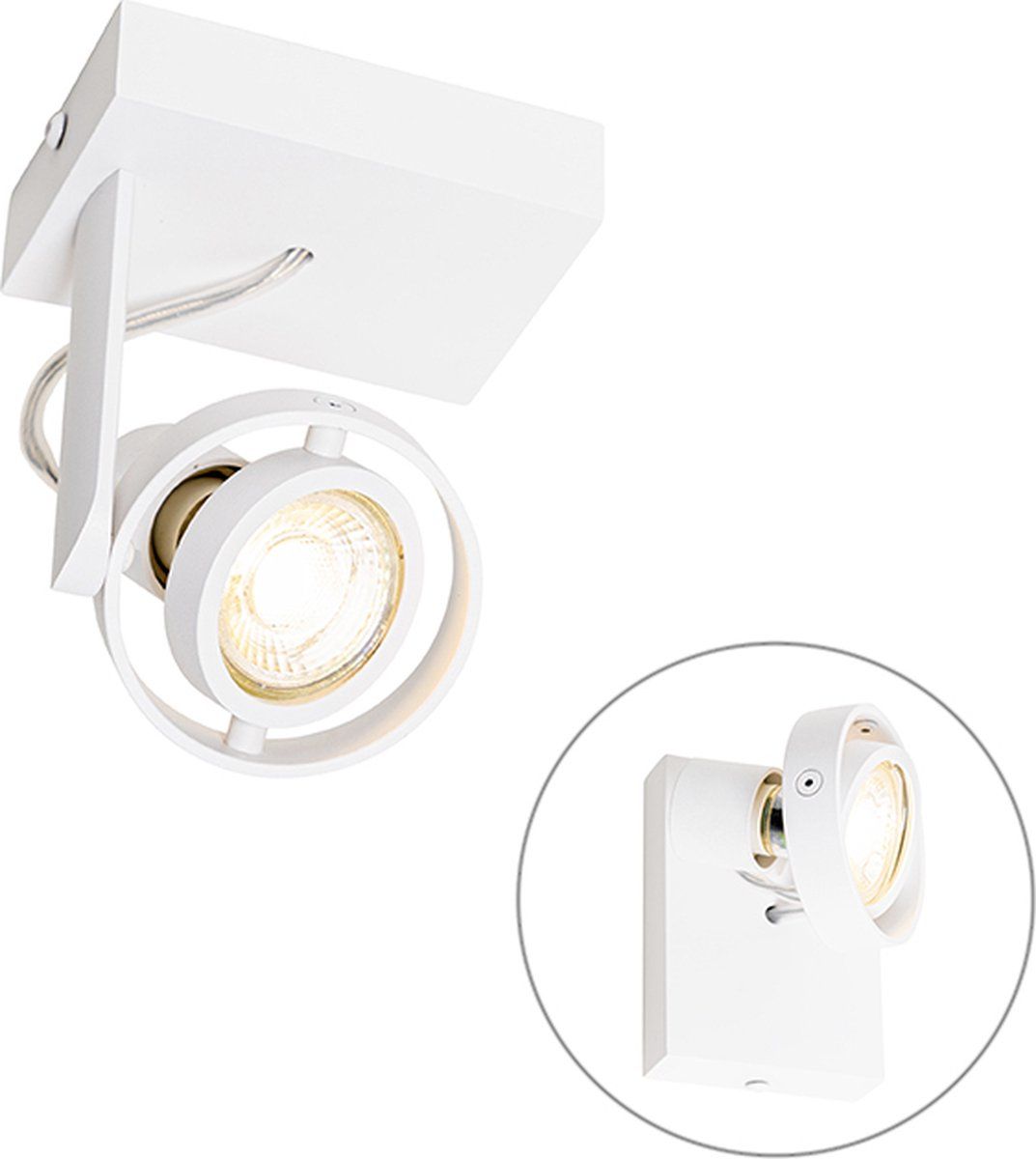 QAZQA Master 50 - Plafondspot - Wit - GU10 - Aluminium