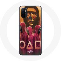 Maniacase Etui voor Oppo A53 Inktvisspel Maskers vierkante driehoek en tekencirkel