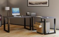 VCM L-vormig bureau, L-vormig gamingbureau, hoekbureau met lades, wit hoekbureau, hoekcomputerbureau, modern hoekbureau, diep bureau, werkstation, hoekbureau met wielen, 220x190 cm