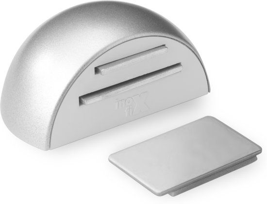 inofix Magnetische deurstop mat chrome zelfklevend, 2 delig