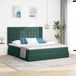 Maison Exclusive - Lit à rangement LED avec matelas, vert foncé, 200 x 200 cm, velours