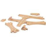 LUPILU® Kit de rails de train en bois (Kit d'aiguillage)