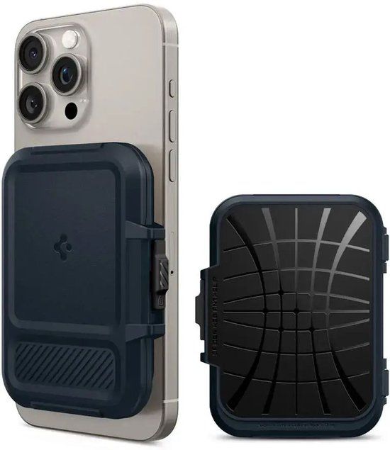 Spigen Lock Fit MagFit MagSafe Portemonee en Kaarthouder voor Pasjes Grijs