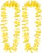Boland Hawaii krans/slinger - 2x - Tropische kleuren geel - Bloemen hals slingers