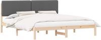 vidaXL Bedframe met gestoffeerd hoofdeinde, donkergrijs, 180 x 200 cm