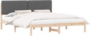 vidaXL Bedframe met gestoffeerd hoofdeinde, donkergrijs, 180 x 200 cm