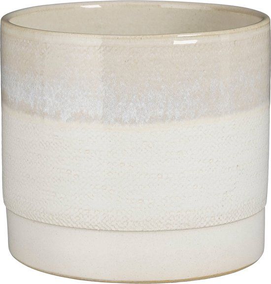 Mica Decorations Olof Bloempot - H20 x Ø22 cm - Terracotta - Crème