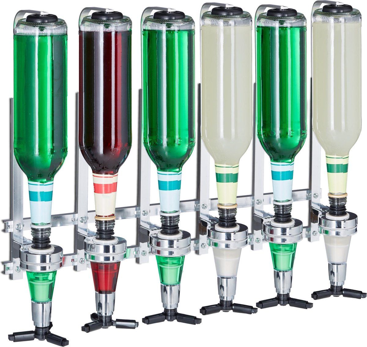 Relaxdays Bar Butler Muur - Drankdispenser - 6 Flessen