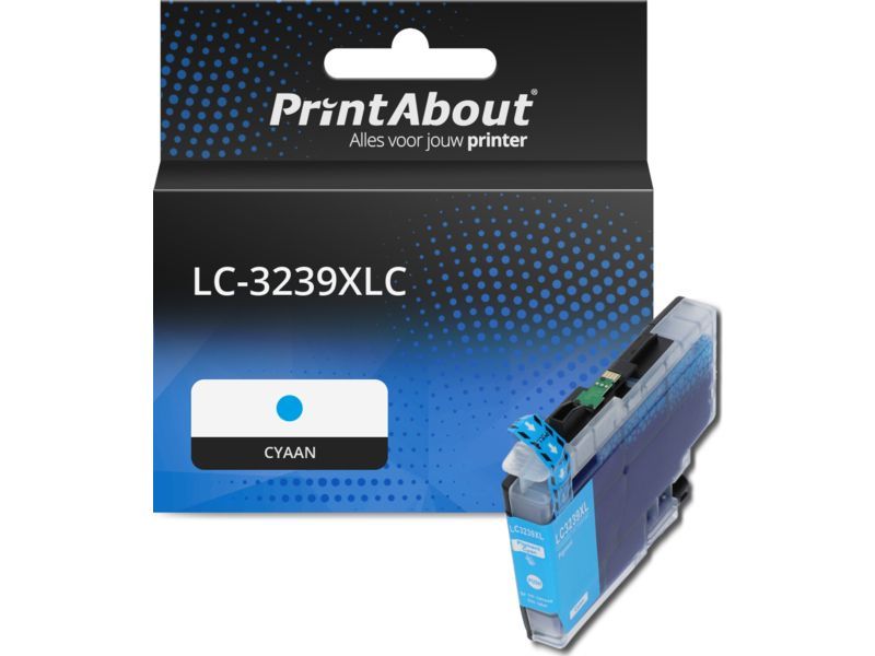 PrintAbout Inktcartridge LC-3239XLC Cyaan Hoge capaciteit geschikt voor Brother