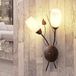 Lindby Wandlamp Metaal, Glas H: 42.5 cm E14 Wit, Geborsteld Zwartgoud