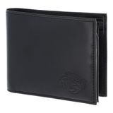 oxmox Leren portemonnee Leather RFID Protect Querscheinbörse Crab 2.0 Embossed Black zwart
