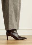 Manfield - Dames - Bruine turtle print enkellaarsjes - Maat 41
