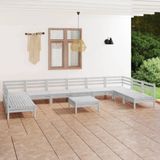 Maison Exclusive - Salon de jardin, 11 pièces, blanc, pin massif