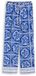 Tom Tailor Wide Leg Broek Linnen Blue Flower Tile Design W34 x L32