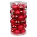 Inge-glas Inge Christmas Kerstballen - 30x st - rood - D4 cm - glas - glans en mat
