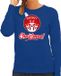 Bellatio Decorations Shoppartners Bv Rendier Kerstbal sweater / kersttrui Merry Christmas blauw voor dames - Kerstkleding / Christmas outfit XL