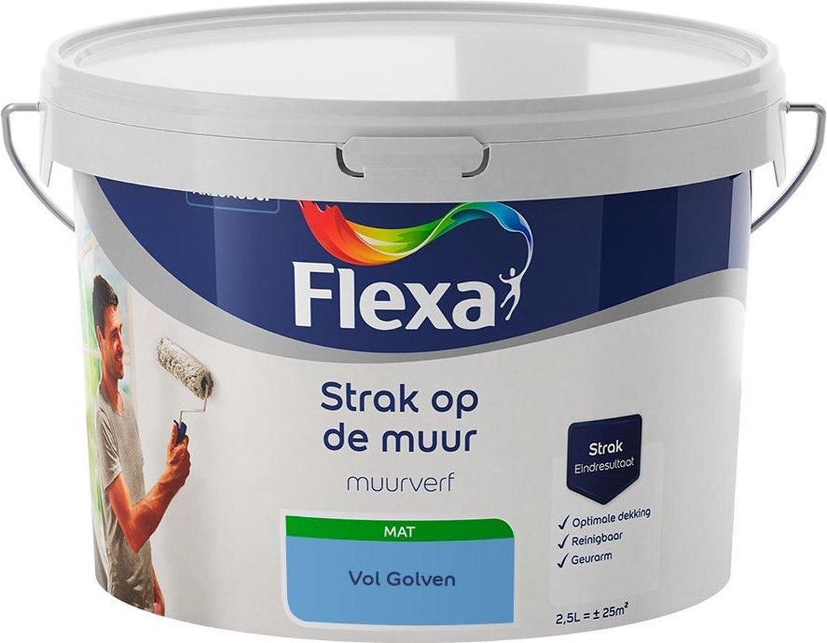 FLEXA - Strak op de muur - Muurverf - Mengcollectie - Vol Golven - 2,5 liter