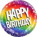 Boland - Set 10 papieren bordjes Rainbow 'Happy birthday' (XL)