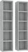 vidaXL CD-kasten 2 stuks 21x16x93,5cm bewerkt hout grijs sonoma eikenkleur