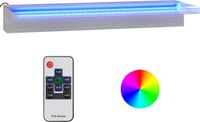 vidaXL Watervaloverlaat met RGB LED's 60 cm roestvrij staal - Zilver