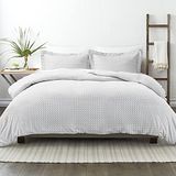 Linen Market Dekbedovertrek Set, Gepofte Chevron Lichtgrijs, Twin/Twin XL