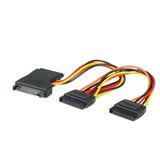 Secomp Roline SATA (m) - 3x SATA (v) voeding splitter - 0,30 meter