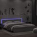 Maison Exclusive Cadre de lit avec tête de lit et éclairage LED, gris sonoma, 200 x 200 cm