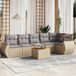 Maison Exclusive - Ensemble de jardin, 7 pièces, avec coussins, beige, en polyrotin