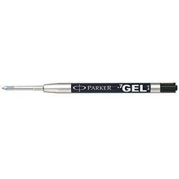 Parker Quink gelpen navulling, medium punt, zwart (2 stuks)