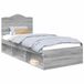 vidaXL Bedframe Grijs Sonoma Massief Grenenhout 90 x 190 cm