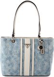 GUESS Noelle II Tote Denim Logo Schoudertas Lichtblauw