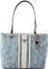 GUESS Noelle II Tote Denim Logo Schoudertas Lichtblauw