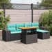 Maison Exclusive - Ensemble de meubles de jardin 6 pièces avec canapé, coussins inclus, en polyrotin marron avec un cadre en bois d'acacia