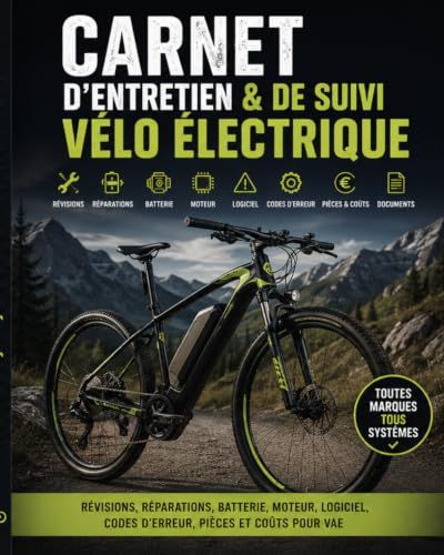 Carnet Electric Bike Maintenance Logbook: Service, Repairs, Battery, Motor, Software, Error Codes, Parts, and Costs for E-bikes