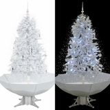 vidaXL Sapin de Noël enneigé avec pied parapluie 170 cm blanc