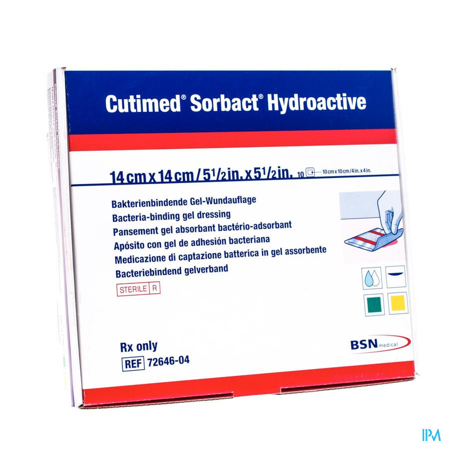 Cutimed Sorbact Hydroactive 14x14,0cm 10 7264604