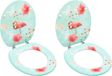 vidaXL Toiletbril met deksel 2 stuks flamingo mdf