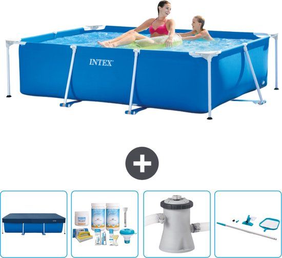 Intex Frame Pool Intex Rechthoekig Frame Zwembad - 220 x 150 x 60 cm - Blauw - Compleet Pakket